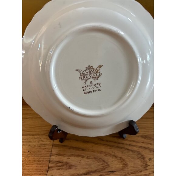 Vintage ndianaWarranted 22Kt Gold Quban Royal Cake Plate - Picture 6 of 7